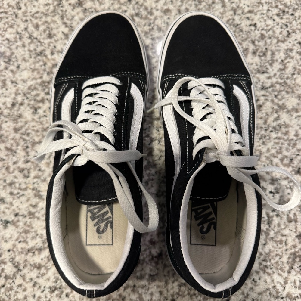 Vans Old Skool Stackform Classic Black and White Suede Sneakers - Picture 3 of 9